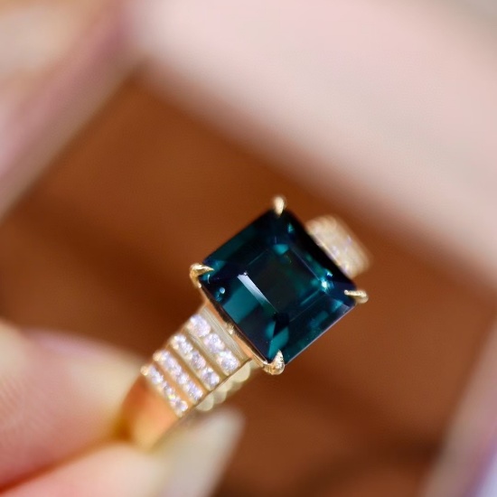 14k Gold 2.57 Ctw Natural Tourmaline & Diamond Ring
