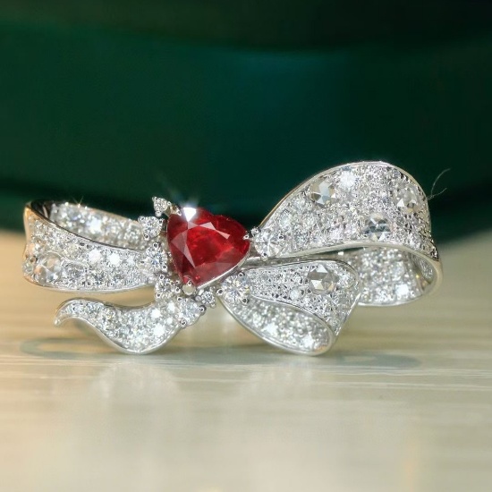 14k Gold 2.21 Ctw Natural Ruby & Diamond Ring