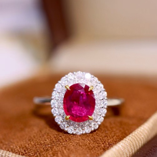 14k Gold 1.26 Ctw Natural Ruby & Diamond Ring