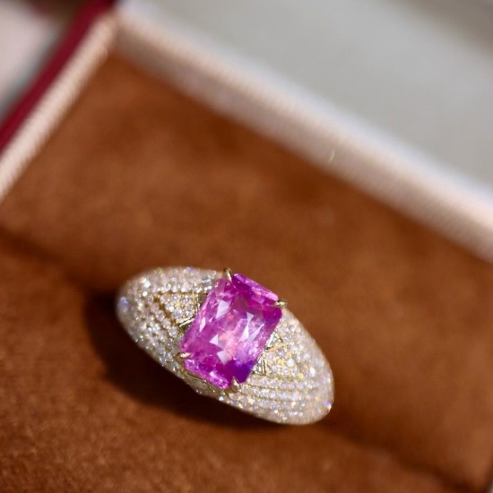 14k Gold 3.12 Ctw Natural Sapphire & Diamond Ring