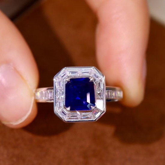 14k Gold 2.07 Ctw Natural Sapphire & Diamond Ring