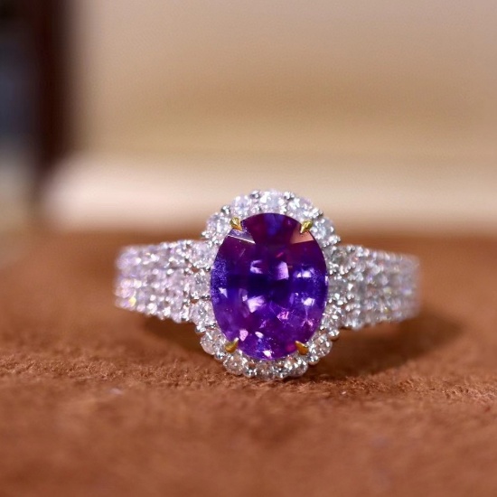 14k Gold 2.95 Ctw Natural Sapphire & Diamond Ring