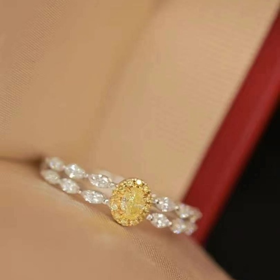 14k Gold 0.52 Ct Natural Color Diamond Ring