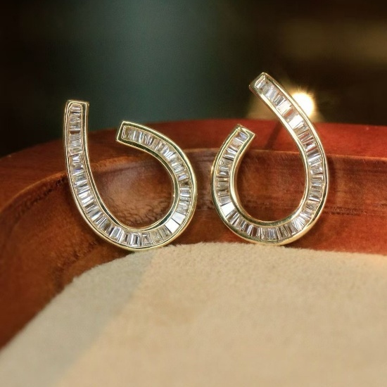 14k Gold 0.32 Ct Natural H Diamond Earrings