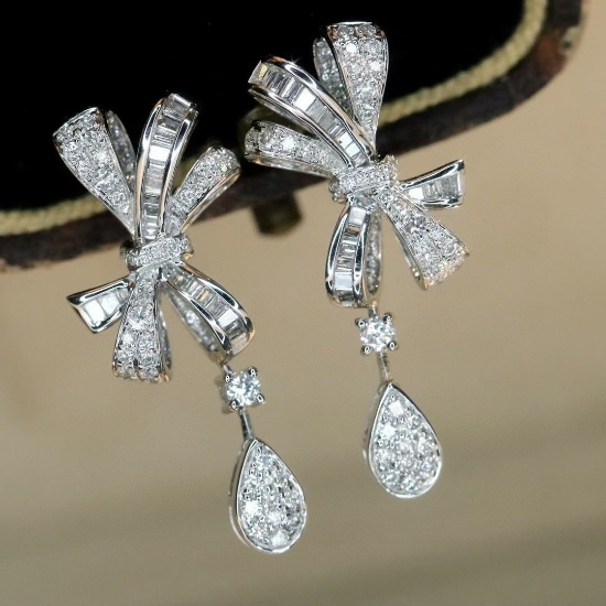 14k Gold 0.76 Ct Natural H Diamond Earrings