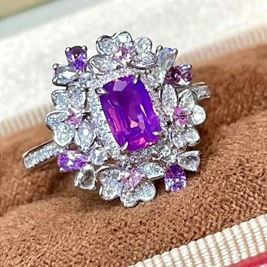 14k Gold 1.05 Ct Natural Sapphire & Diamond Ring