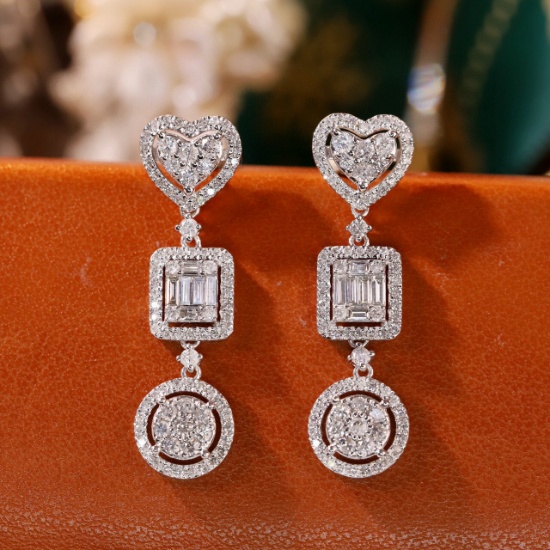 14k Gold 1.4 Ct Natural H Diamond Earrings