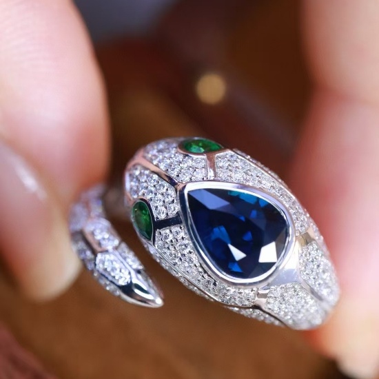 14k Gold 1.84 Ctw Natural Sapphire & Diamond Ring