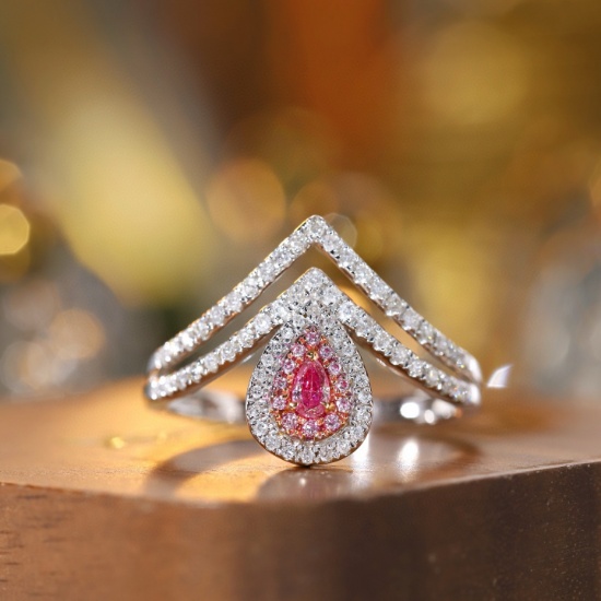 14k Gold 0.5 Ctw Natural Pink Diamond & Diamond Ring