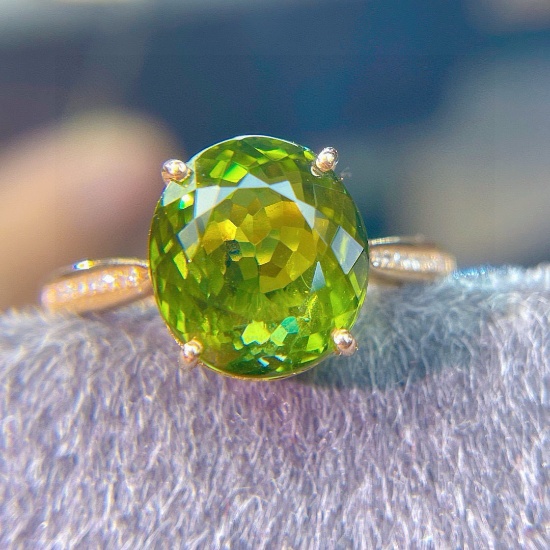 14k Gold 5.75 Ct Natural Tourmaline & Diamond Ring