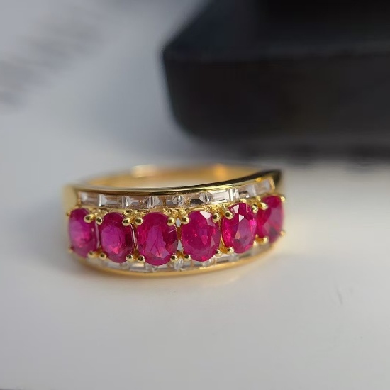 14k Gold 1.80 Ct Natural Ruby & Diamond Ring