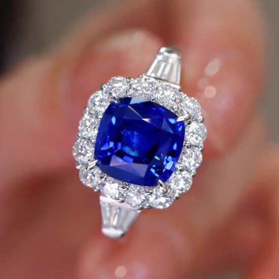 14k Gold 2.63 Ctw Natural Sapphire & Diamond Ring