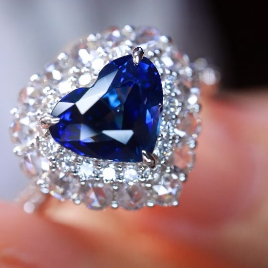 14k Gold 1.99 Ctw Natural Sapphire & Diamond Ring