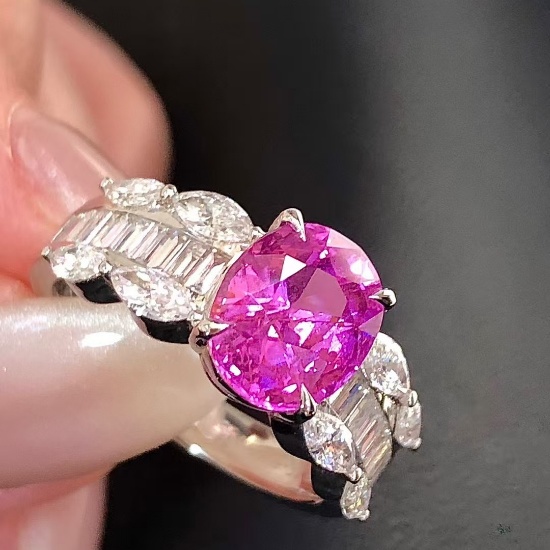 14k Gold 4.05 Ctw Natural Sapphire & Diamond Ring
