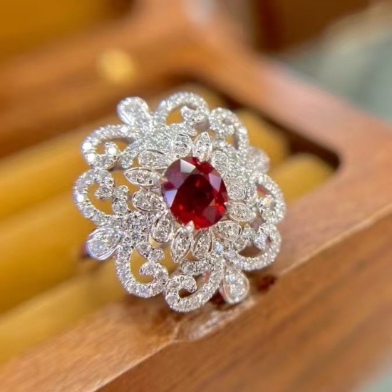 14k Gold 1.67 Ctw Natural Ruby & Diamond Ring