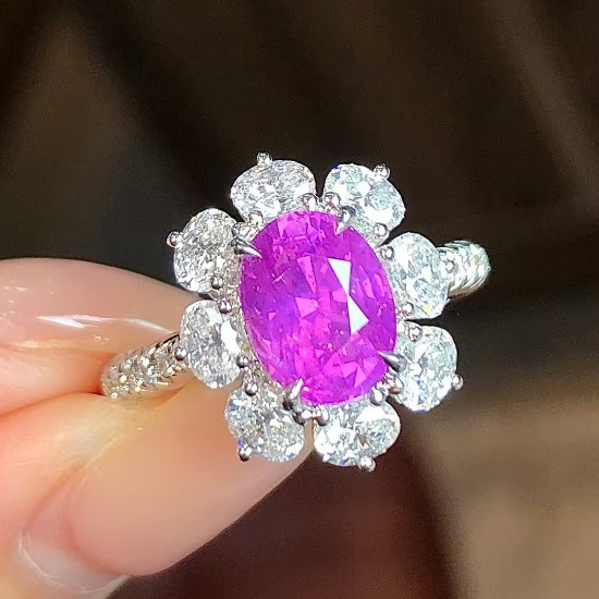 14k Gold 3.94 Ctw Natural Sapphire & Diamond Ring