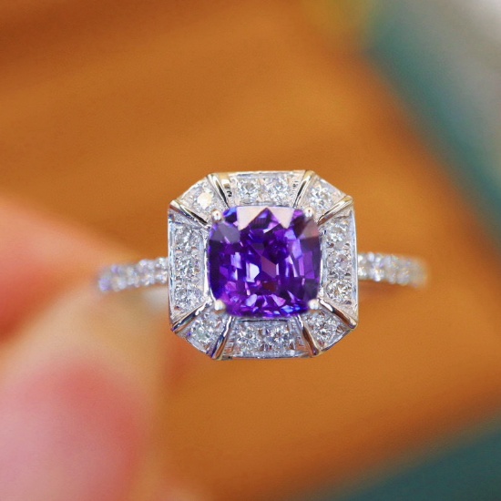 14k Gold 1.44 Ctw Natural Sapphire & Diamond Ring