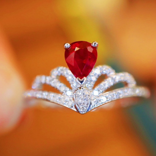 14k Gold 0.74 Ctw Natural Ruby & Diamond Ring