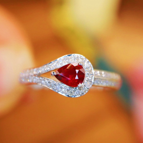14k Gold 0.55 Ctw Natural Ruby & Diamond Ring