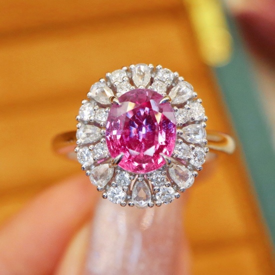 14k Gold 2.29 Ctw Natural Sapphire & Diamond Ring