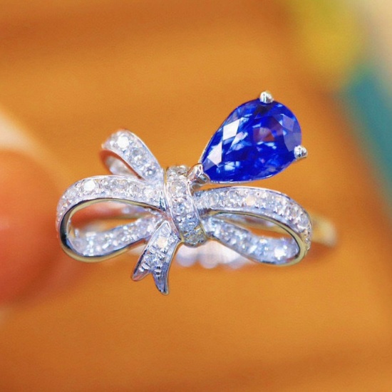 14k Gold 1.26 Ctw Natural Sapphire & Diamond Ring