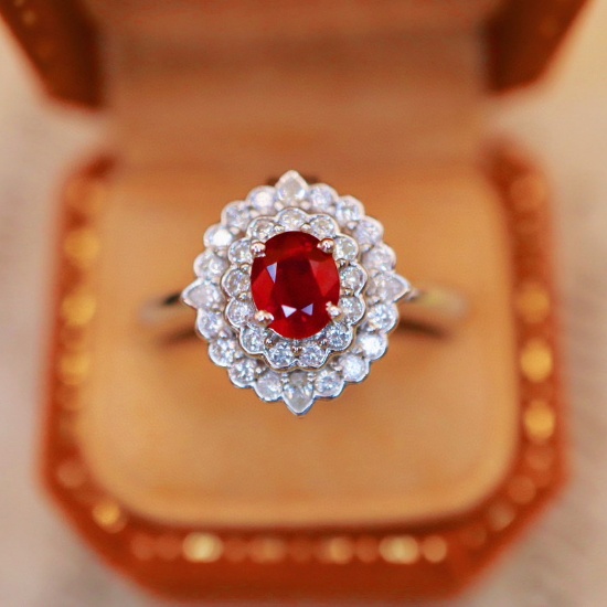14k Gold 1.02 Ctw Natural Ruby & Diamond Ring/pendant( Without Chain )