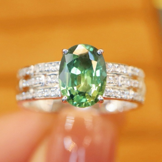 14k Gold 1.59 Ctw Natural Sapphire & Diamond Ring