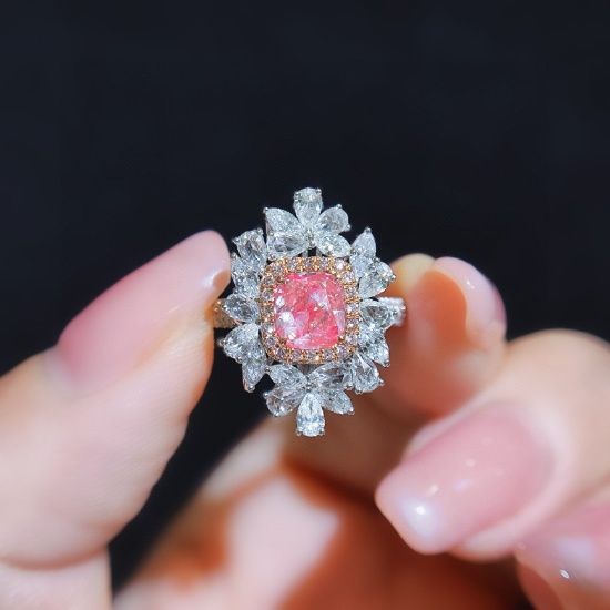14k Gold 2.14 Ctw Natural Pink Diamond & Diamond Ring/pendant( Without Chain )