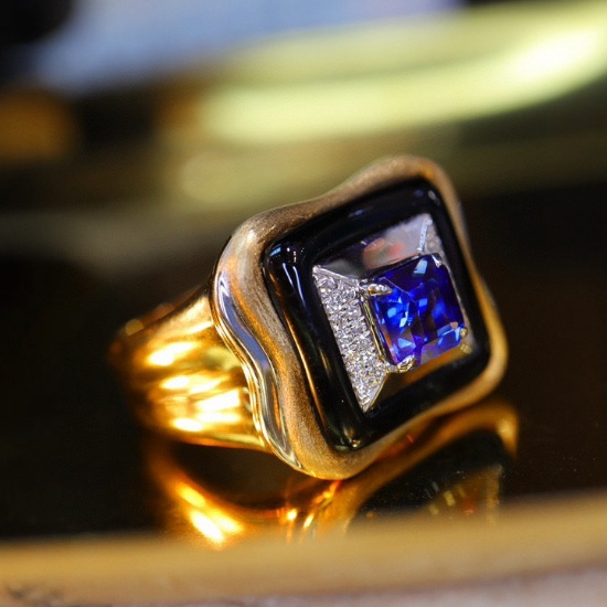 14k Gold 0.86 Ctw Natural Sapphire & Diamond Ring