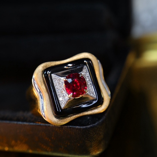14k Gold 0.86 Ctw Natural Ruby & Diamond Ring