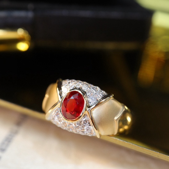 14k Gold 0.99 Ctw Natural Ruby & Diamond Ring