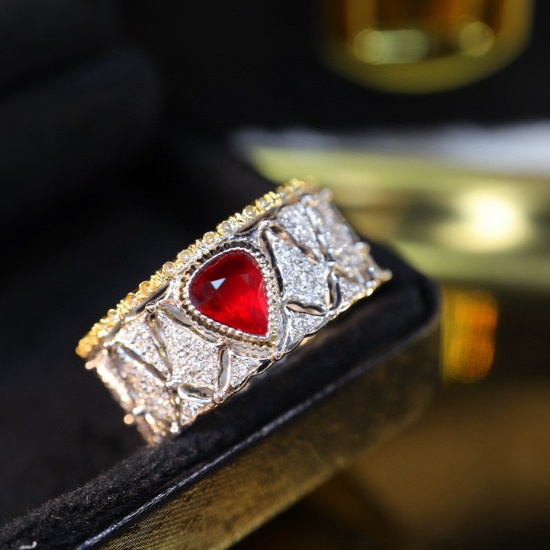 14k Gold 0.91 Ctw Natural Ruby & Diamond Ring