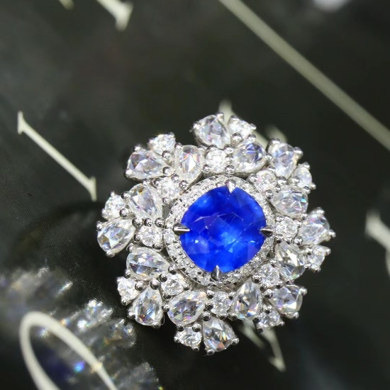 14k Gold 1.12 Ctw Natural Sapphire & Diamond Ring
