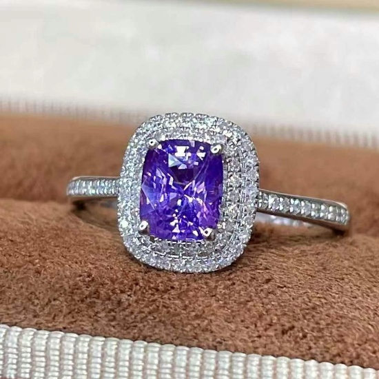 14k Gold 1.02 Ct Natural Sapphire & Diamond Ring