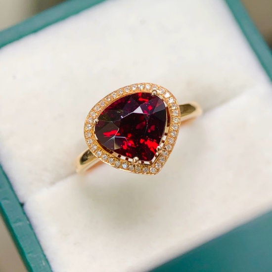 14k Gold 2.81 Ctw Natural Tourmaline & Diamond Ring