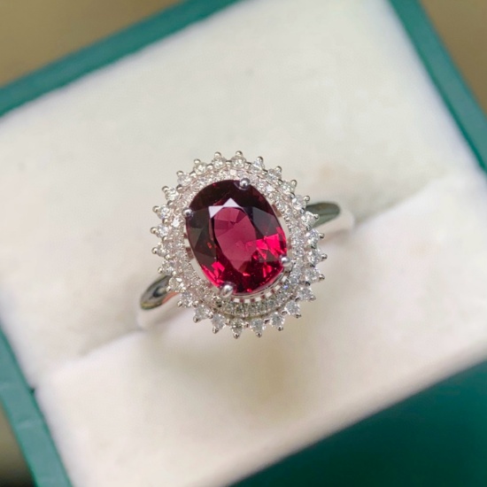 14k Gold 2.37 Ctw Natural Tourmaline & Diamond Ring