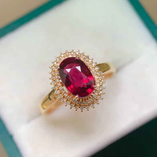 14k Gold 2.36 Ctw Natural Tourmaline & Diamond Ring