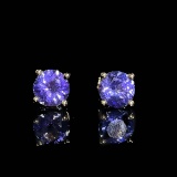 14k Gold 2.36 Ct Natural Tanzanite Earrings