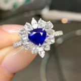 14k Gold 2.07 Ctw Natural Sapphire & Diamond Ring