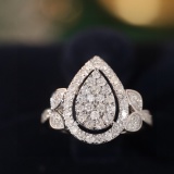 14k Gold 0.9 Ct Natural H Diamond Ring