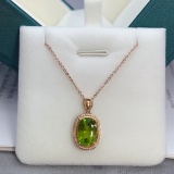 14k Gold 4.80 Ct Natural Tourmaline & Diamond Pendant( Without Chain )