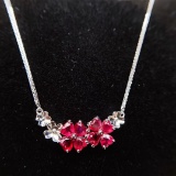 14k Gold 1.35 Ct Natural Ruby Necklace
