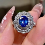 14k Gold 2.85 Ctw Natural Sapphire & Diamond Ring
