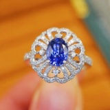 14k Gold 1.54 Ctw Natural Sapphire & Diamond Ring