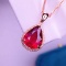14k Gold 3.8 Ct Natural Tourmaline & Diamond Pendant( Without Chain )