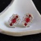 14k Gold 1.02 Ctw Natural Ruby & Diamond Earrings