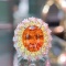 14k Gold 5.52 Ctw Natural Spessartine & Diamond Ring/pendant( Without Chain )