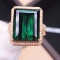 14k Gold 10.9 Ct Natural Tourmaline & Diamond Ring