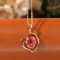 14k Gold 0.43 Ctw Natural Ruby & Diamond Necklace