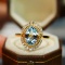 14k Gold 1.4 Ct Natural Aquamarine & Diamond Ring